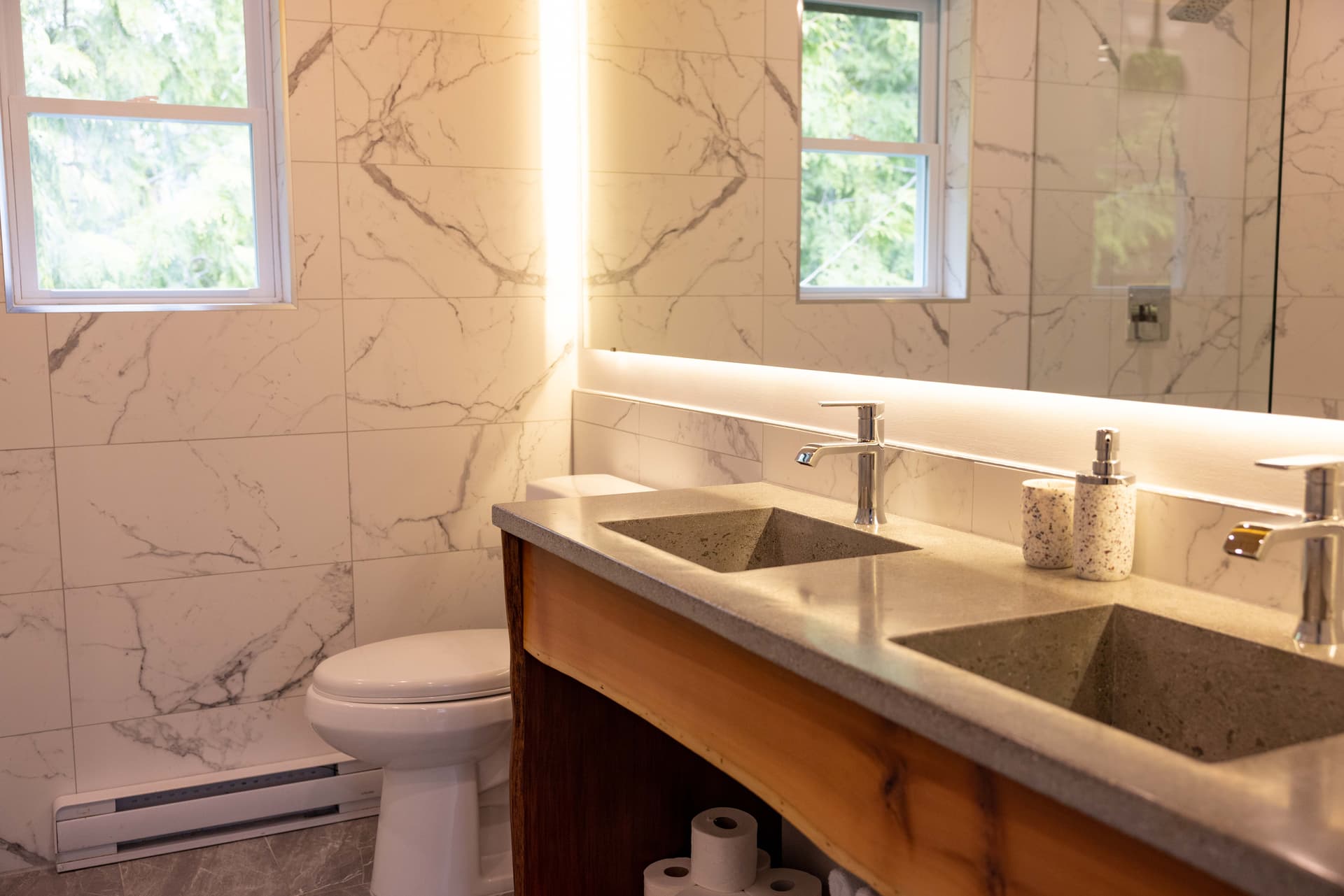 Cozy reading nook and lounge area