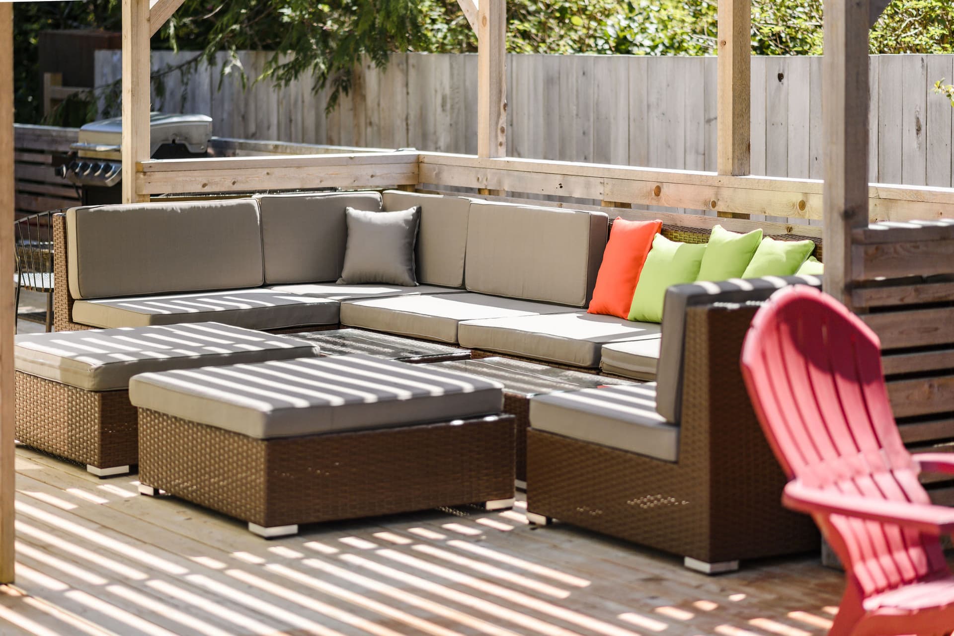 Sauna and deck entertaining area