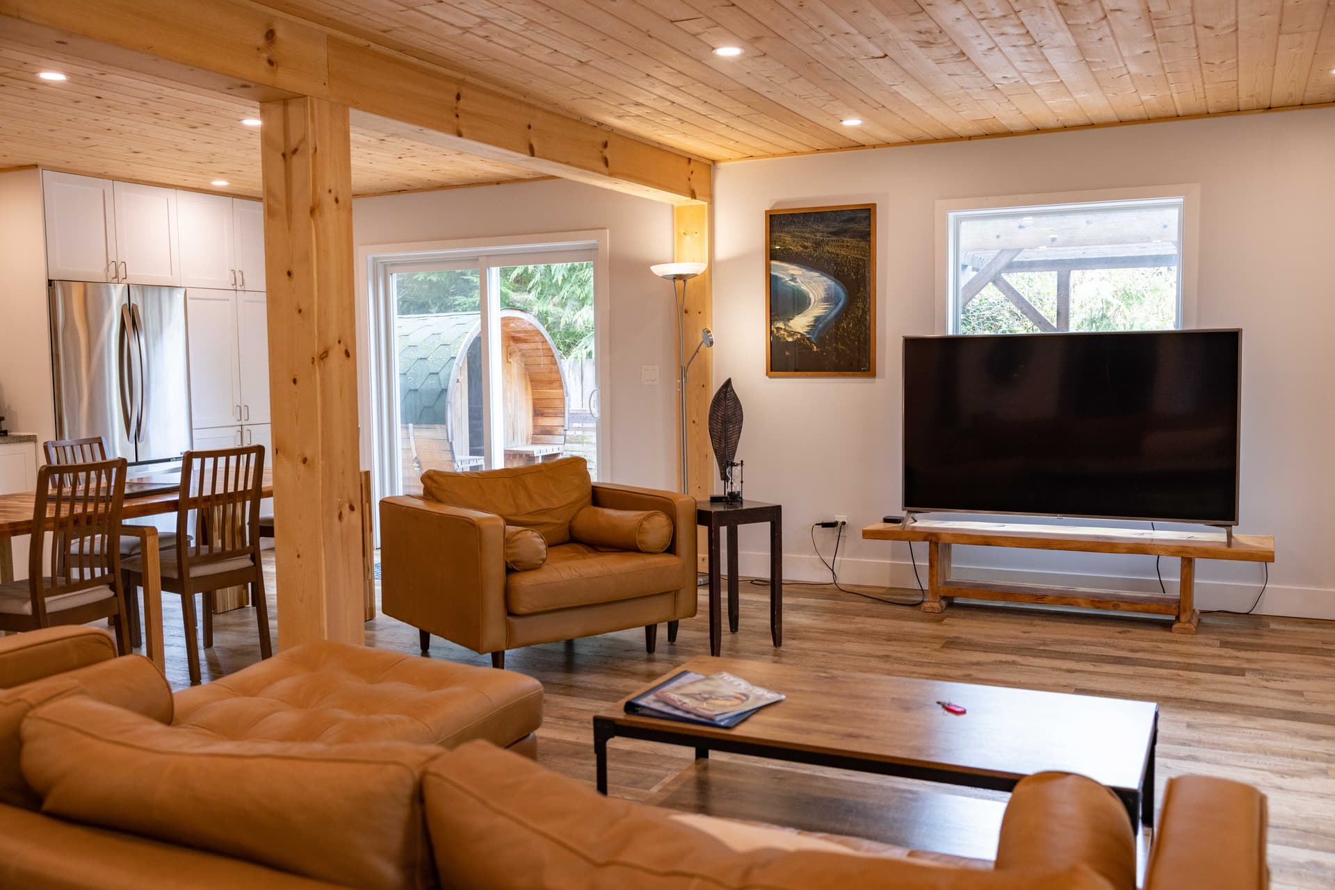 Bedroom with natural wood accents