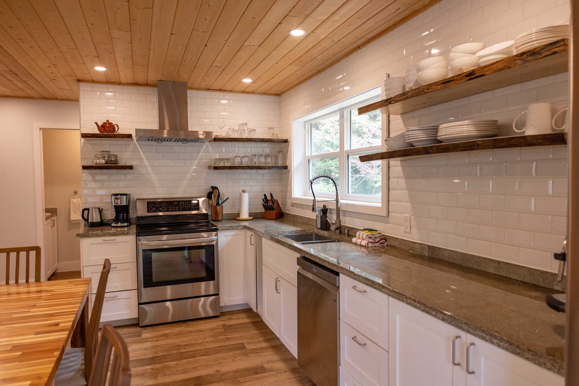 Modern kitchen with stainless appliances