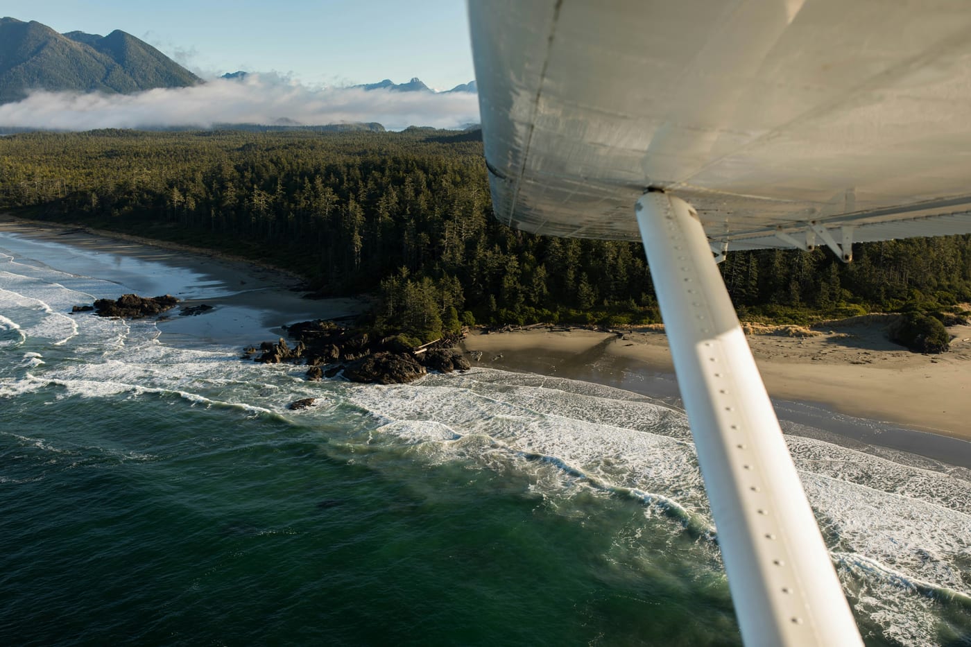 Tofino BC waterfront aerial view — gateway to great dining and ocean views